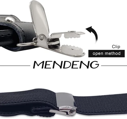 Vista 17 de MENDENG Tirantes de gancho giratorio de bronce vintage con 4 tirantes ajustables para hombre
