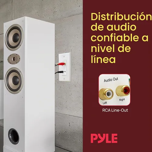 Vista 7 de Receptor de audio Bluetooth integrado a la pared PWPBT57 Pyle, entrada auxiliar para sistemas de sonido