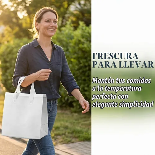 Vista 9 de ZENFUN Juego de 25 bolsas aisladas para llevar, pequeñas bolsas aisladas para comestibles, bolsas térmicas blancas para alimentos congelados