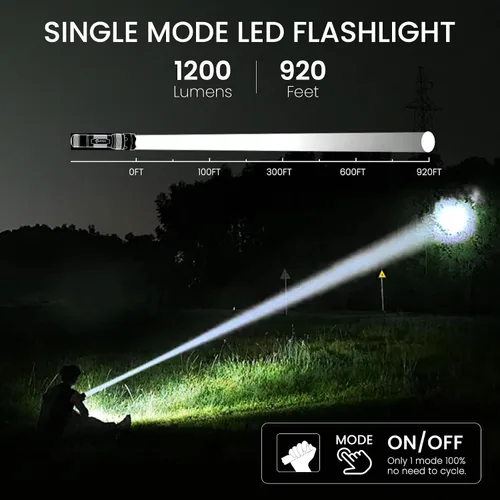 Vista 3 de ULTRAFIRE Mini linterna de un solo modo con funda, 1200 lúmenes de alto lumen zoomable linterna LED de mano linterna de servicio con funda