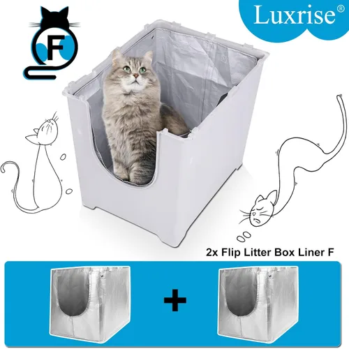Vista 2 de Liner F compatible con caja de arena Modkat Flip (2 unidades) Revestimientos reutilizables para caja de arena abatible - Liner F para caja