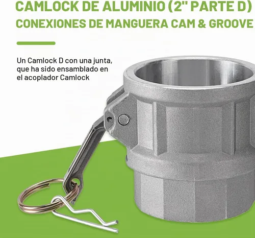 Vista 3 de SPARKWHIZ 2 piezas de accesorios de manguera Camlock de aluminio (parte de 2" D) con leva y ranura + 2 piezas de accesorios de manguera de aluminio