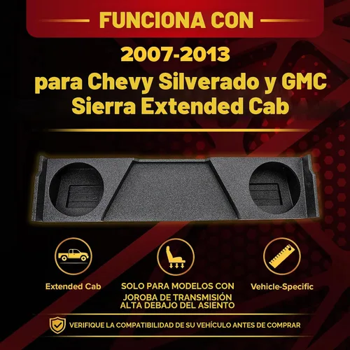 Vista 2 de QPower - Carcasa doble de subwoofer Downfire de 12 pulgadas, subcaja Q-Bomb compatible con Chevy Silverado XCab y GMC Sierra XCab 2007-2013