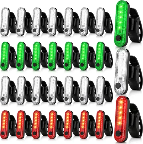 Vista 8 de Jerify Paquete de 20 luces LED recargables por USB, luces traseras de navegación, kit de luces traseras de bicicleta, impermeables, 4 opciones