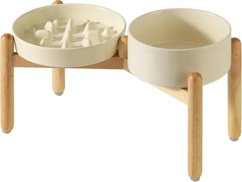 Vista 9 de Havniva Cuencos elevados para perros de alimentación lenta, 6.1 pulgadas 1 x café marrón - C