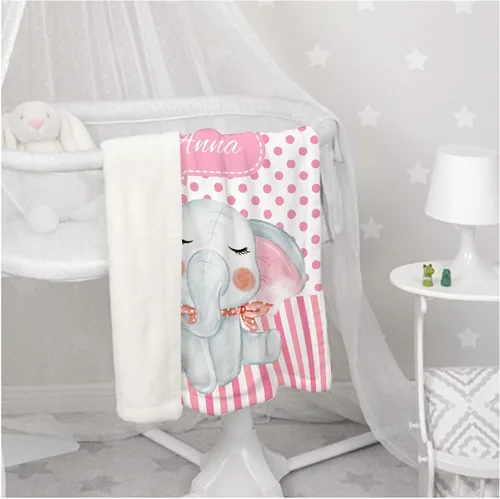Vista 8 de Manta de bebé personalizada con nombre, manta personalizada con nombre de elefante, regalos para recién nacidos, mantas súper suaves para cama