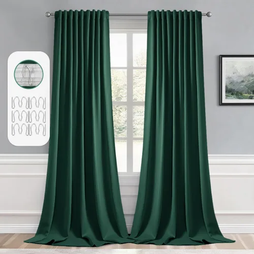 Vista 58 de MIULEE Cortinas opacas con pestaña trasera de 63 pulgadas de largo, juego de 2 paneles para sala de estar, dormitorio, privacidad, bolsillo