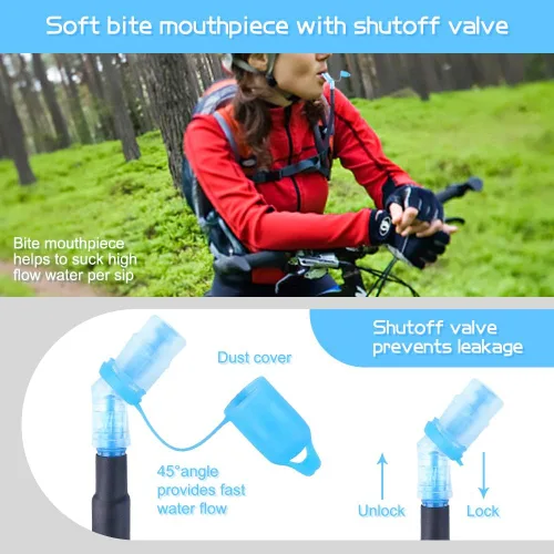 Vista 5 de 2L Hydration Bladder, Water Bladder for Hiking Backpack 2 Liter Water Storage Bag with Insulated Tube, Hydration Back Pack Replacement for Outdoor