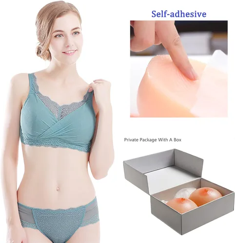 Vista 4 de MERSTEYO Self Adhesive Silicone Breast Forms Fake Boobs For Crossdresser Transgender Mastectomy Prosthesis