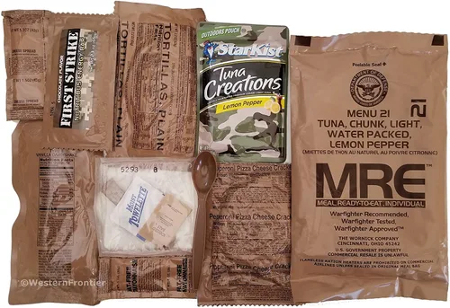 Vista 4 de Mre 2018 Inspector de fechas de comidas,listo para comer, caja de 12 genuino excedente US Militar.