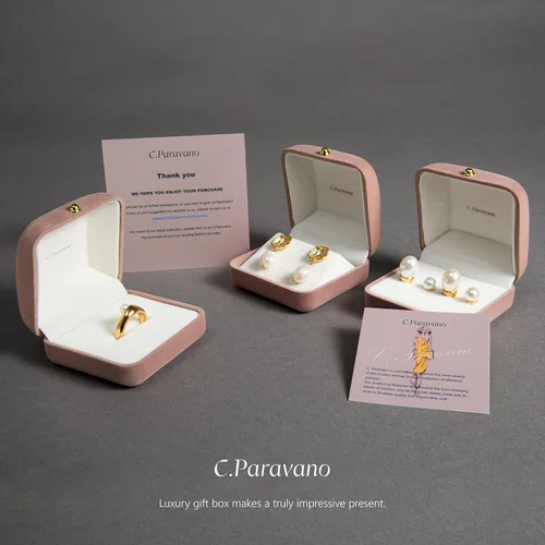 Vista 6 de C.Paravano Aretes de oro de 18 quilates Aretes de tuerca para mujer Aretes hipoalergénicos para mujer Aretes de tuerca con parte trasera plana