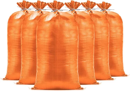 Vista 23 de Bolsas de arena resistentes para inundaciones, bolsas de arena vacías con cuerdas de amarre, protección UV 1600 horas, control de inundaciones, 14 x