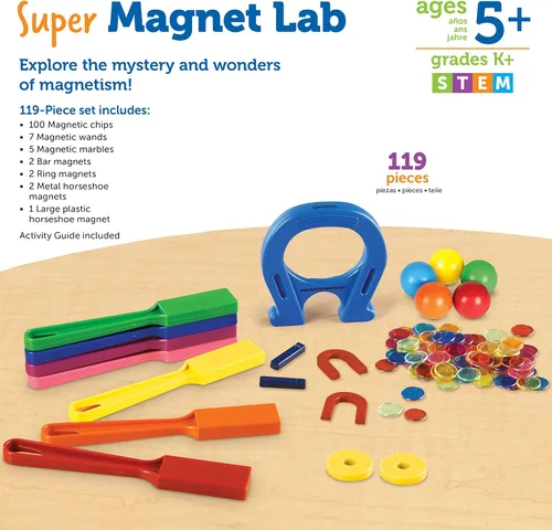 Vista 5 de Kit super Magnet Lab de Learning Resources, 124 piezas