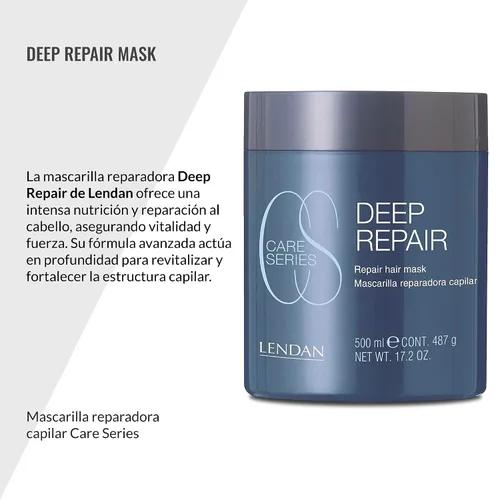 Vista 2 de Lendan - Mascarilla Reparadora Capilar - Reparación Profunda - 16.9 fl oz - Para Cabello Dañado - Con Queratina Hidrolizada - Mejora el Brillo