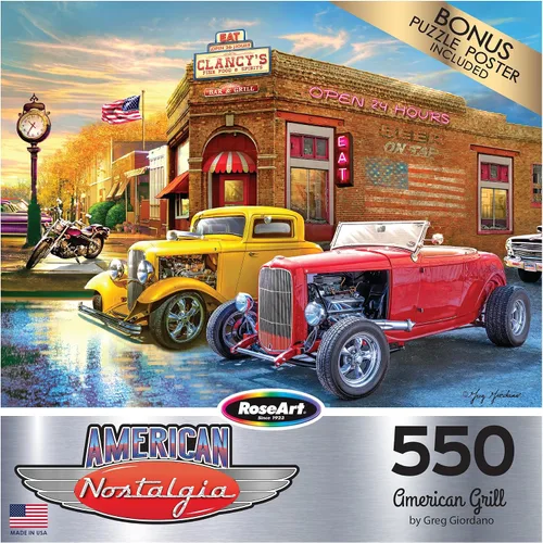 Vista 4 de RoseArt - American Nostalgia - American Grill - Rompecabezas de 550 piezas para adultos