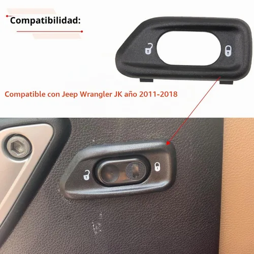 Vista 3 de RLB-HILON Bisel de interruptor de bloqueo de puerta, compatible con Jeep Wrangler JK, para 2011 2012 2013 2014 2015 2016 2017 2018 año