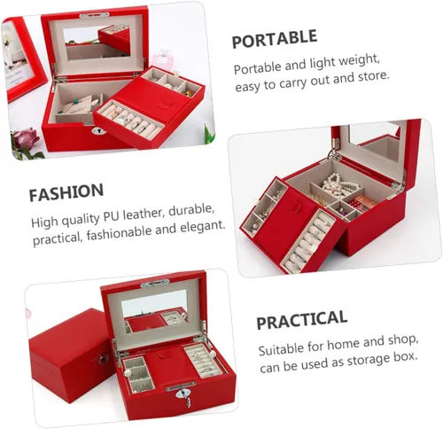 Vista 9 de BESPORTBLE 1pc Jewelry Box Joyero Para Mujer Bracelet Jewelry Box Travel Jewelry Box Watch Display Box Jewellery Display Case Ring Organizer Box Pu