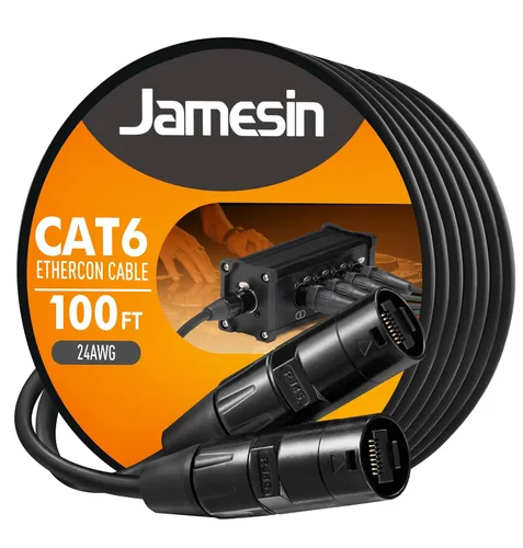 Vista 13 de Jamesin Cable Ethercon blindado CAT6, 15 pies, con Rj45 con arranque, Ethernet de bloqueo táctico y conectores Converta-Shell, para configuraciones