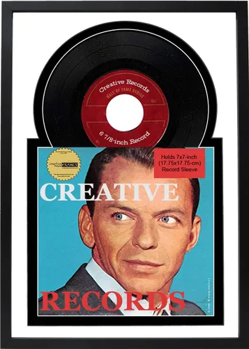 Vista 16 de Creative Picture Frames Marco de disco individual de vinilo de 7 pulgadas con doble paspartú negro y negro de 6 7/8 pulgadas y cubierta de 7 x 7