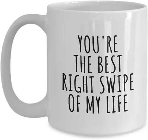 Vista 9 de Taza deslizada hacia la derecha Regalo divertido para novio novia novio novia en línea Fechado Aplicación Idea de regalo Fecha de aniversario Cita