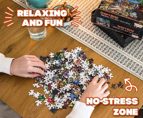 Vista 6 de Toynk Farmer's Market Country BPumpkin Puzzle para adultos y niños Difícil rompecabezas de 1000 piezas Divertidos regalos de cuarentena Teaser