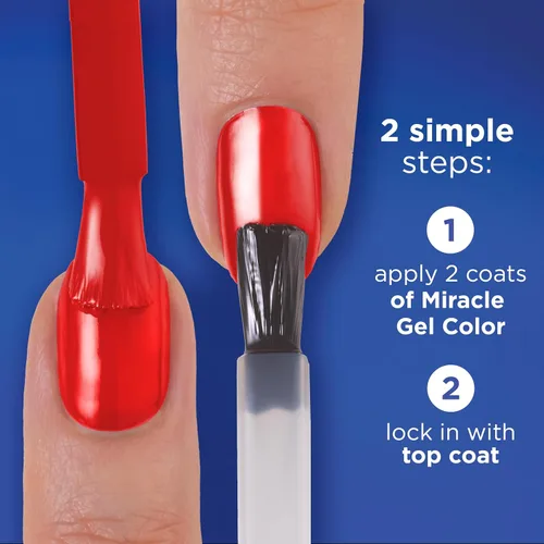 Vista 3 de Sally Hansen Miracle Gel™, capa superior brillante, de larga duración, fórmula tipo gel, sin necesidad de lámpara UV, esmalte de uñas transparente