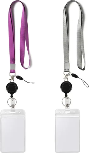 Vista 10 de YOUOWO Cordón con soporte para tarjeta de identificación, correa negra para el cuello con hebilla desmontable, cordón con porta tarjetas 1 cordón