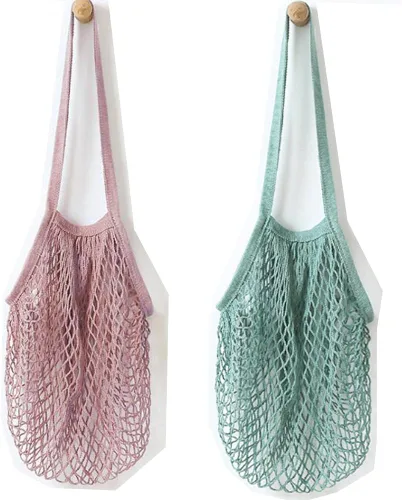 Vista 14 de YEKEYI Bolsa de red reutilizable portátil para almacenamiento de frutas, asa larga para poner en el hombro