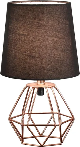 Vista 2 de Ore International - Lámpara de mesa hexagonal de alambre metálico de cobre geométrico de 11.25" en Wesley