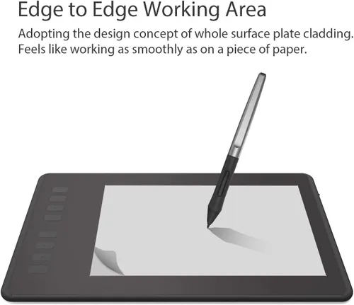 Vista 8 de HUION Inspiroy H950P - Tableta de dibujo digital de 8 x 5 pulgadas con lápiz sin batería, 8192 presión de bolígrafo, inclinación, 8 teclas de acceso