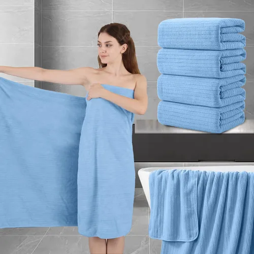 Vista 27 de Juego de toallas de baño de 8 piezas 2 toallas de baño grandes de gran tamaño, 2 toallas de mano y 4 paños Juego de toallas de baño ultrasuaves