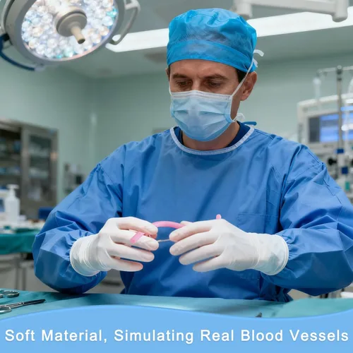 Vista 4 de Modelo de entrenamiento de anastomosis vascular 4PCS Reusable Artificial Blood Vessel Phantom Simulator for End-to-End Suturing Practice, Skills