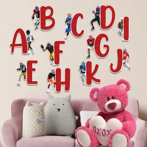 Vista 2 de Seyal® Adhesivo de pared con alfabeto de fútbol americano A-Z