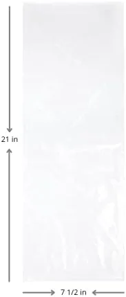 Vista 5 de ClearBags Bolsas de periódico LDPE, 7.5 x 21 pulgadas, transparentes, paquete de 1000 bolsas de plástico de polietileno para periódicos, fundas