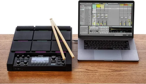 Vista 5 de Alesis Strike Multipad - Instrumento de percusión de 9 almohadillas con muestreador, bucle, 2 entradas y salidas, tarjeta de sonido, carga