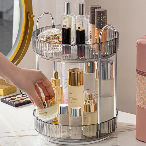 Vista 20 de Aveniee Organizador de maquillaje giratorio de 360 grados para tocador, organizadores de baño mejorados para perfume y cuidado de la piel