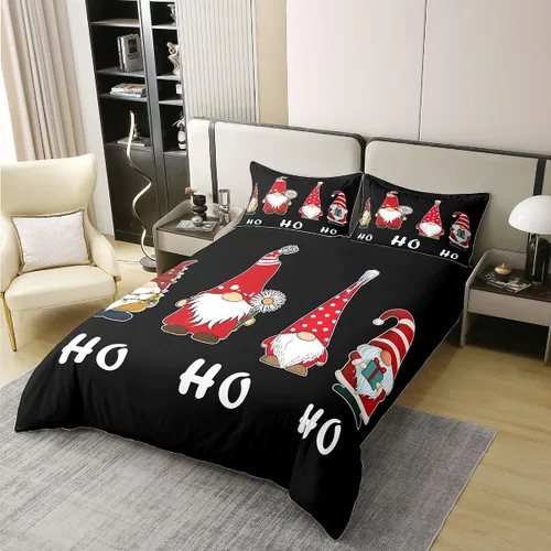 Vista 66 de Funda de edredón de árbol de Navidad 100% algodón natural, juego de ropa de cama de copos de nieve de Navidad para niños y niñas, funda de edredón