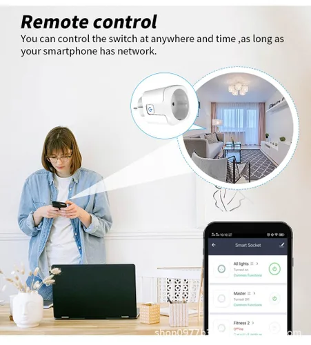 Vista 5 de Enchufe Inteligente Homekit funciona con Homekit, Control de Voz Siri, Función de Temporizador, EU, 16A