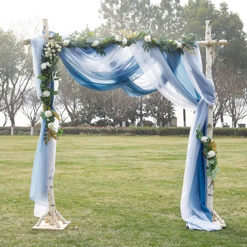 Vista 26 de NICETOWN Cenefa decorativa larga para ventana, cenefa de bufanda de boda, cortina de gasa para sala de estar, dormitorio, ceremonia