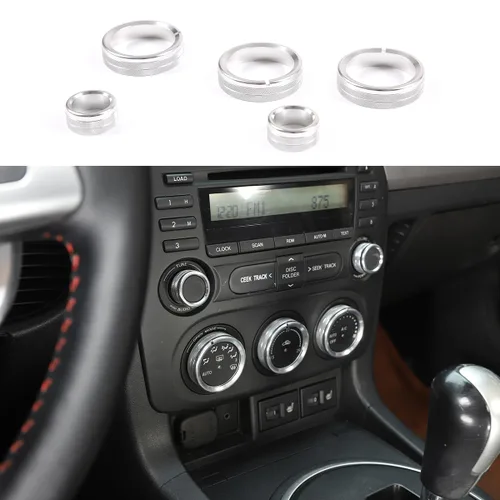 Vista 9 de Cubiertas de aleación para pomo de aire acondicionado interior de automóvil para Mazda MX-5 RF Miata 2009-2015, accesorios de decoración de Negro