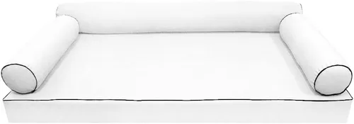 Vista 3 de Style6 Twin Outdoor Daybed Mattress Bolster Contrast Pipe Trim Insert and Cover Complete Set - AD106