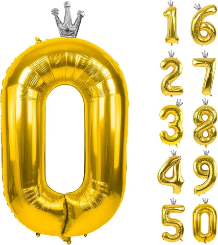 Vista 128 de Globos gigantes de helio de aluminio de 40 pulgadas, color negro, globos digitales grandes del número 0 para decoración de fiesta de cumpleaños
