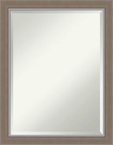 Vista 62 de Amanti Art Espejo de baño marrón para sobre lavabo, espejo rectangular de 24x20 Caleb Brown para tocador, marco rústico pequeño de estilo campestre