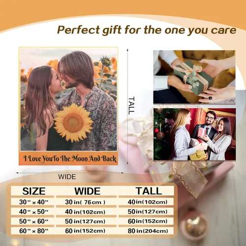 Vista 7 de Manta personalizada con fotos – Manta personalizada con fotos, regalos personalizados con imagen, manta de franela de vellón para esposa, marido