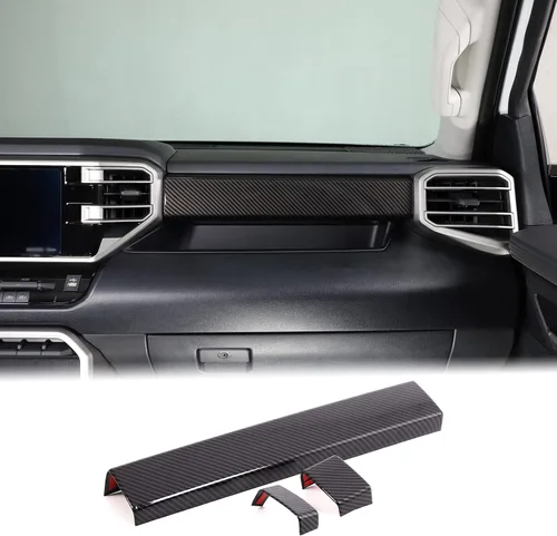 Vista 11 de Aunginsy Tiras de Panel de Salpicadero de Control Central Compatibles con Toyota Tundra/Sequoia 2022-2025 Moldura de Consola Central de Coche