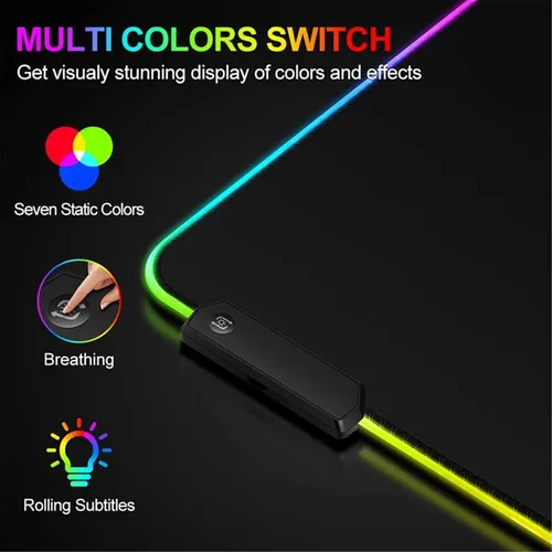 Vista 2 de Mouse Pads Anime Game LED Light Desk Mat XXL Computer Mousepad Backlight Keyboard Cover Table Mause Gaming Mouse Pad RGB Carpet 27.55 inch x12 inch
