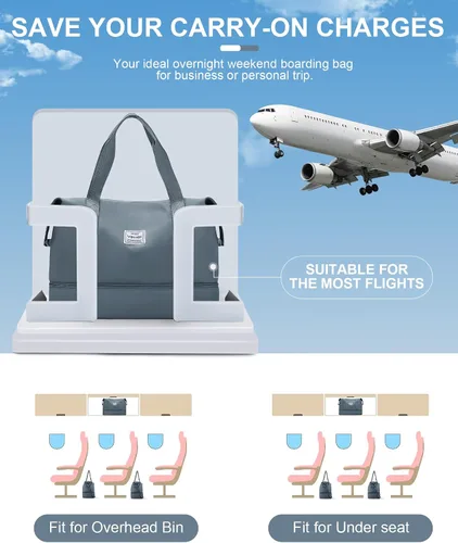 Vista 2 de Bolsa de viaje para mujer, bolsa deportiva para gimnasio, E2-JewelBlue