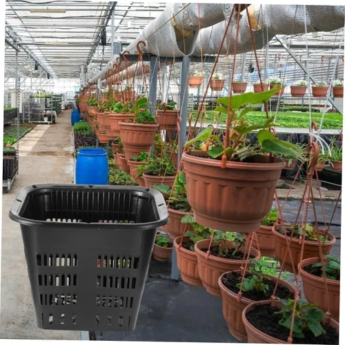 Vista 3 de 10 piezas hidropónico de cuenca hidropónica red macetas de red macetas para orquídeas vivero, macetas cuadradas de orquídeas, macetas de orquídeas