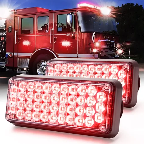 Vista 10 de 2 piezas de luces de emergencia estroboscópicas LED alimentadas por batería con base magnética recargable, portátil, para parabrisas, techo, mini