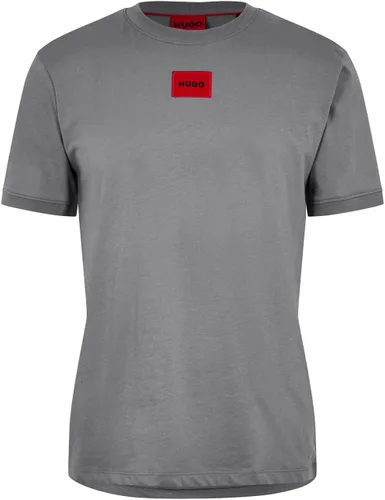 Vista 5 de Hugo Mens Ribbed Crew Neck Regular Fit Center Logo T-Shirt Blanco (Chalk White)